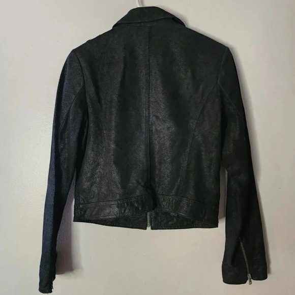 LEVI'S VINTAGE Womens SUEDE Leather Zip Front penny lane Black med Dark Academia - Picture 2 of 16